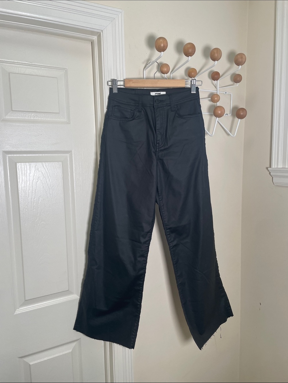 Mavi - Wide Legged Baggy High Rise Pants - Black - 25x29